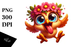 Goofy Chicken with Tongue-Out Face PNG Product Image 1