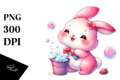 Vibrant Pink-ish Cute Rabbit Clipart Product Image 1