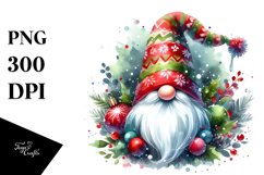 Washed Vibrant Christmas Gnome, PNG Product Image 3
