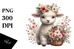 Detailed Boho Baby Lamb with Blossoms Product Image 3