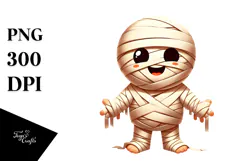 Funny Mummy Ghost Digital Painting, Artistic PNG Product Image 1