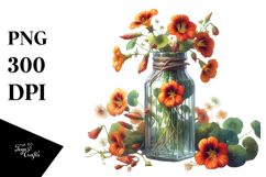 Nasturtium Bottle | Sublimation Clipart Product Image 1