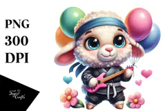 Goofy Baby Lamb Balloons PNG Product Image 1