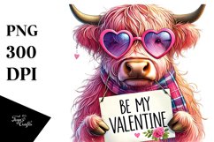 Detailed Pink Highland Cow PNG Product Image 1