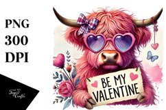 Detailed Pink Highland Cow PNG Product Image 1