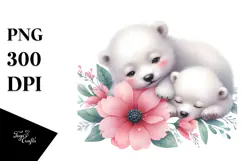 Baby Polar Bear Watercolor Cute PNG Product Image 1
