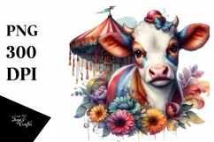 Baby Cow at Big Top PNG Product Image 3