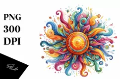 Watercolor Vibrant Sun | Sublimation | Clipart Product Image 3