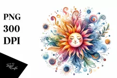 Watercolor Vibrant Sun | Sublimation | Clipart Product Image 3