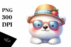 Colorful Polar Bear Baby | Cute Sunglasses Clipart Product Image 3
