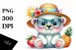 Colorful Polar Bear Baby | Cute Sunglasses Clipart Product Image 1
