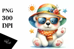 Colorful Polar Bear Baby | Cute Sunglasses Clipart Product Image 3