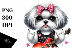 Maltese Rock Star Watercolor | Metalic Insertions Product Image 1