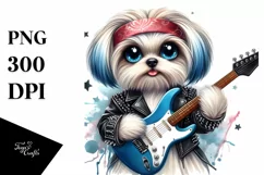 Maltese Rock Star Watercolor | Metalic Insertions Product Image 3