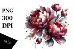 splash of Metallic Peonies | Clipart Product Image 3
