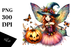 Fairy Halloween Cute Vibrant Drawing | Sublimation | Product Image 1