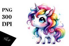 Funny Unicorn with Cool Haircut PNG Product Image 1