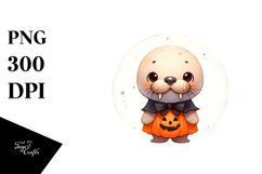 Cute Halloween Walrus PNG Product Image 1