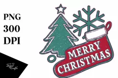 Retro Merry Christmas Clipart PNG Product Image 5