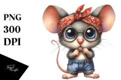 Funny Mouse with Bandana and Fancy es | Sublimation | Product Image 1