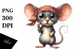 Funny Mouse with Bandana and Fancy es | Sublimation | Product Image 1