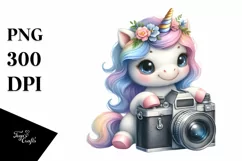 Photographing Baby Unicorn | Clipart Product Image 1