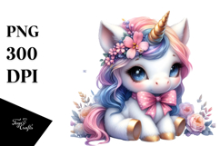 Cute Unicorn Pastel | Sublimation Clipart Product Image 1