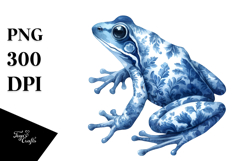 Blue Toile Frog, Transparent PNG Product Image 1