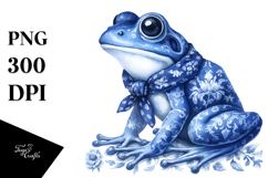 Blue Toile Frog, Transparent PNG Product Image 1
