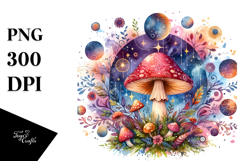Tarot Celestial Mushroom, Sublimation PNG Product Image 1