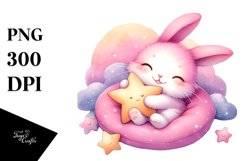 Vibrant Pink-ish Cute Rabbit Clipart Product Image 3