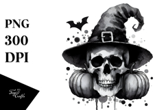 SKULL Retro Halloween PNG Product Image 1