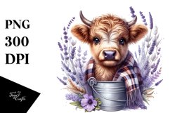 Cute Watercolor Baby Cow | Sublimation | Clipart Product Image 3