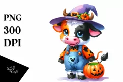 Cute Halloween Baby Cow | Sublimation | Clipart Product Image 3