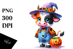 Cute Halloween Baby Cow | Sublimation | Clipart Product Image 1