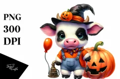 Cute Halloween Baby Cow | Sublimation | Clipart Product Image 3
