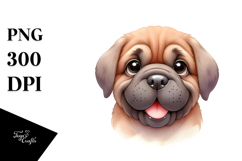 Watercolor Cute Mastiff PNG Product Image 1