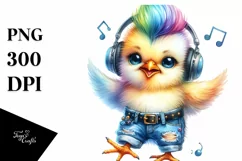 Happy Baby Chicken with Jeans PNG Product Image 1