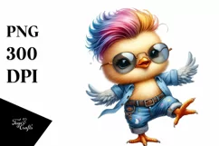 Happy Baby Chicken with Jeans PNG Product Image 3