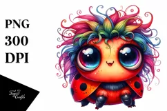 Colorful Baby Ladybug | Crazy Eyes Clipart Product Image 3