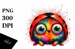 Colorful Baby Ladybug | Crazy Eyes Clipart Product Image 1