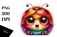 Colorful Watercolor Baby Ladybug | Clipart Product Image 1