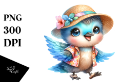 Energetic Baby Hummingbird at Beach PNG Product Image 1