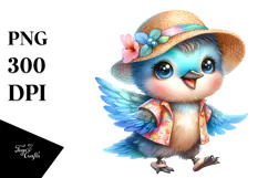 Energetic Baby Hummingbird at Beach PNG Product Image 1