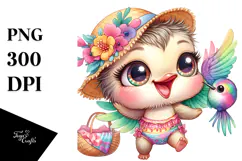 Cute Baby Hummingbird PNG Product Image 1