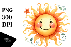 Smiling Whimsical Sun PNG Product Image 1