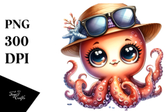 Cute Baby Octopus PNG Product Image 1