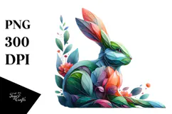 Abstract Vibrant Watercolor Rabbit, 20 oz Tumbler Product Image 1