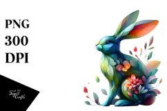 Abstract Vibrant Watercolor Rabbit, 20 oz Tumbler Product Image 1