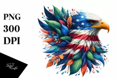 Abstract Eagle in USA Flag Colors PNG Product Image 1